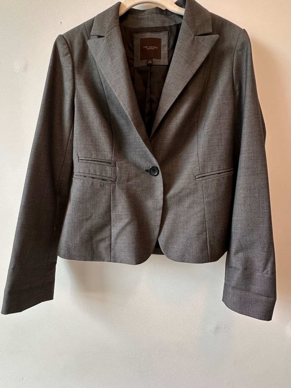 The Limited Charcoal Gray Tailored Single-Button Blazer